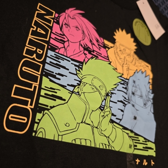 Naruto Boy's Long Sleeve Graphic Tee Black NWT Size Medium - Picture 6 of 9